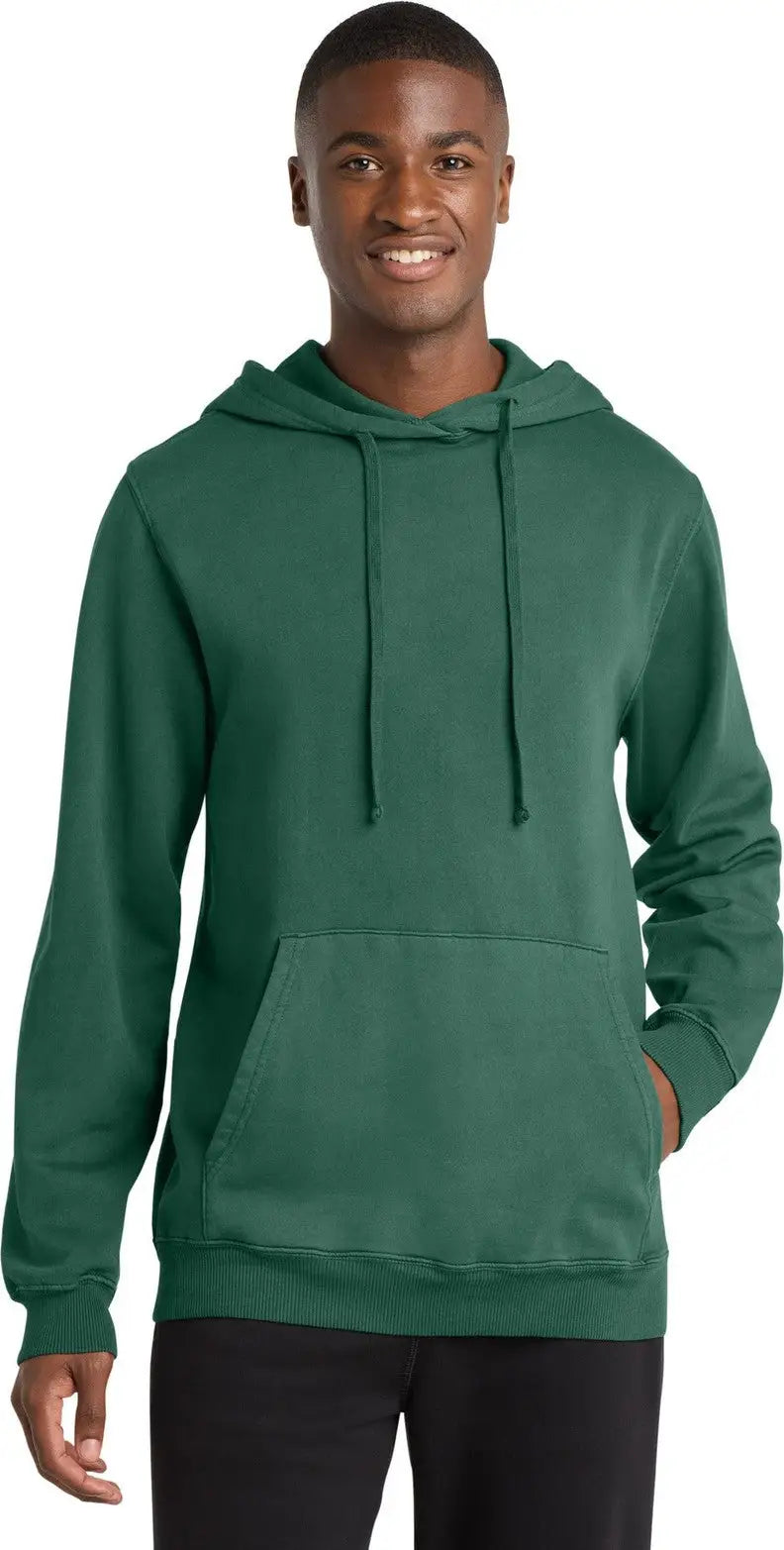 Port & Company Pc098h co Beach Wash Garment-dyed Pullover Hooded Sweatshirt - Nordic Green - Adult s