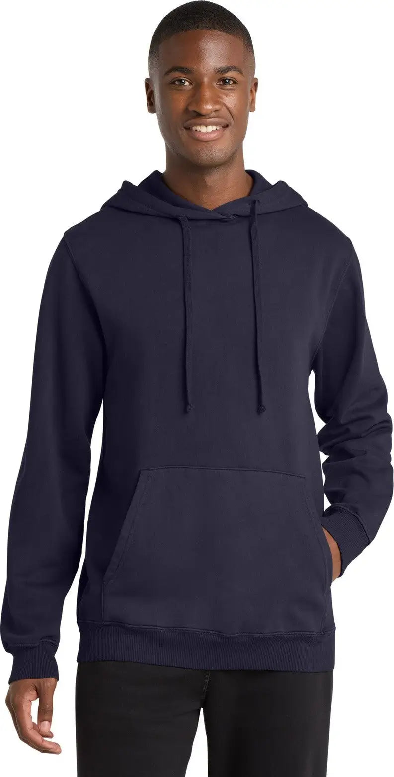 Port & Company Pc098h co Beach Wash Garment-dyed Pullover Hooded Sweatshirt - True Navy - Adult s