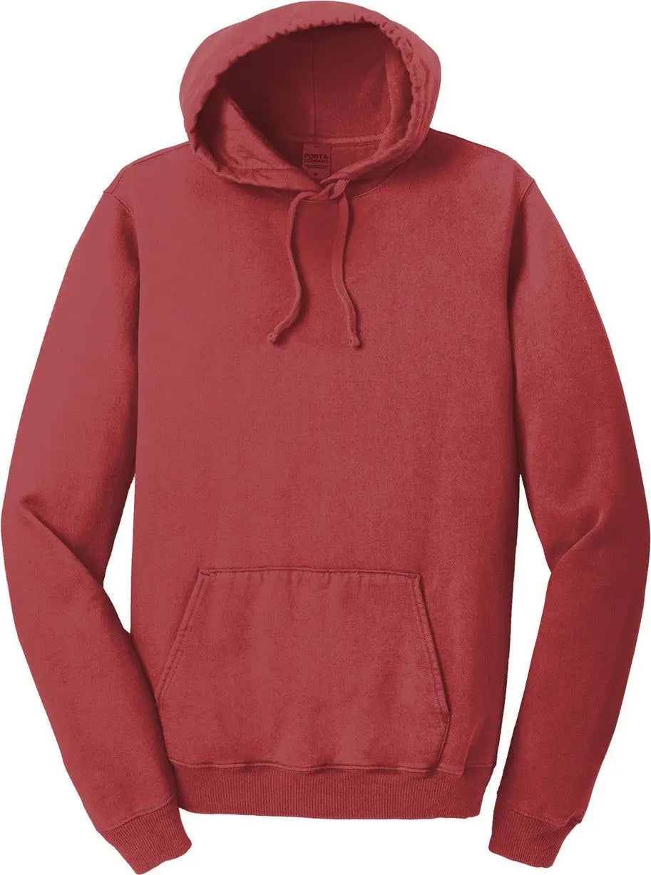 Port & Company Pc098h co Beach Wash Garment-dyed Pullover Hooded Sweatshirt - Red Rock