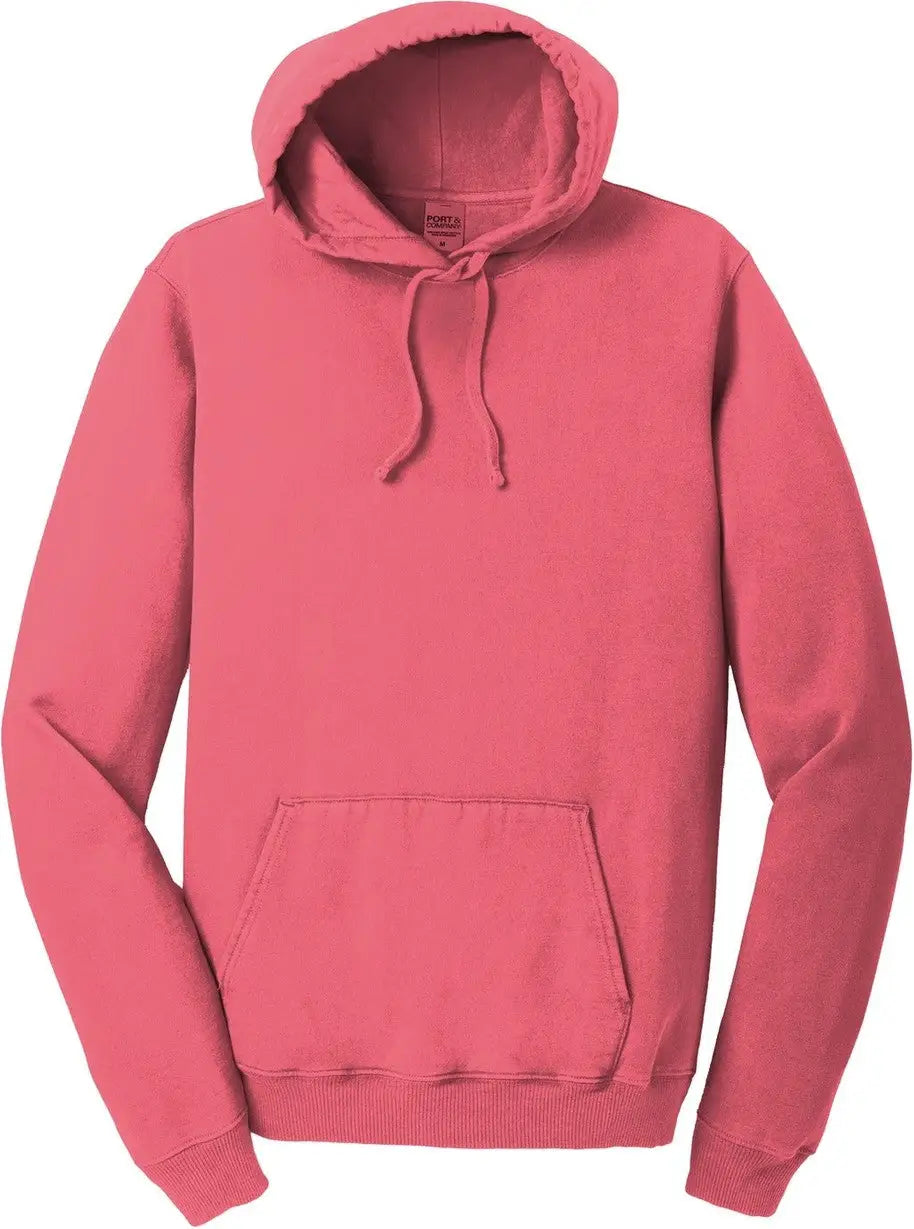 Port & Company Pc098h co Beach Wash Garment-dyed Pullover Hooded Sweatshirt - Fruit Punch