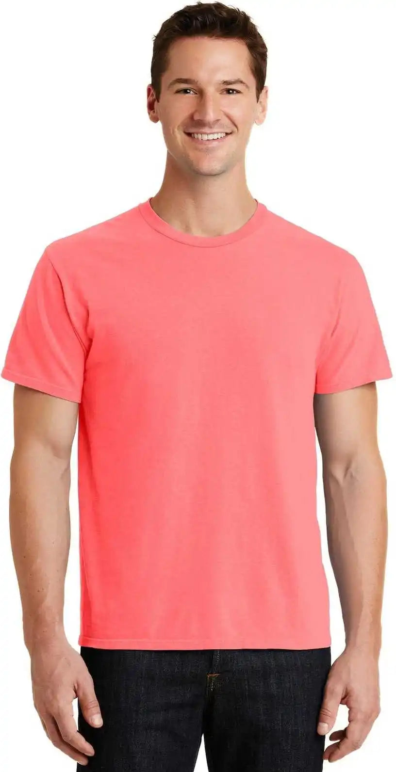 Port & Company Pc099 Beach Wash Garment Dyed Tee Neon Coral