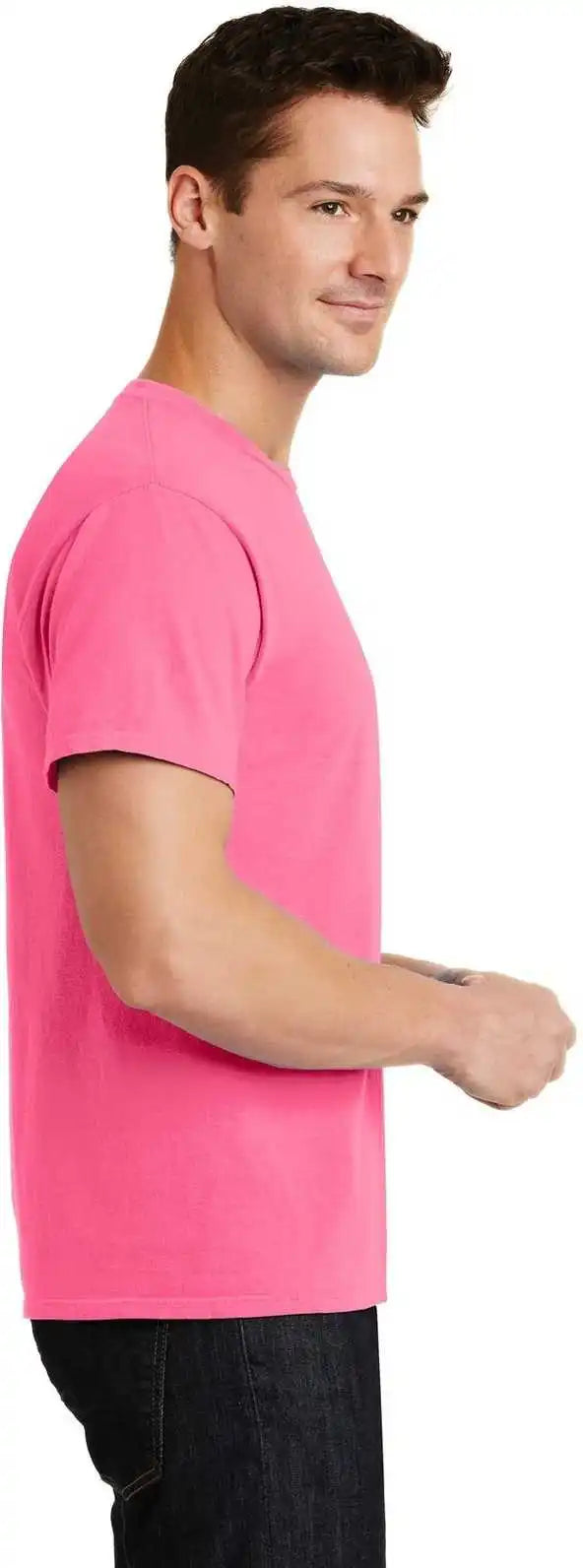 Port &amp; Company Pc099 Beach Wash Garment Dyed Tee Neon Pink