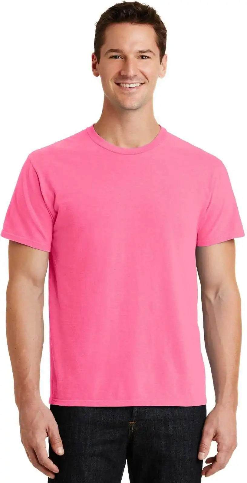 Port & Company Pc099 Beach Wash Garment-dyed Tee - Neon Pink