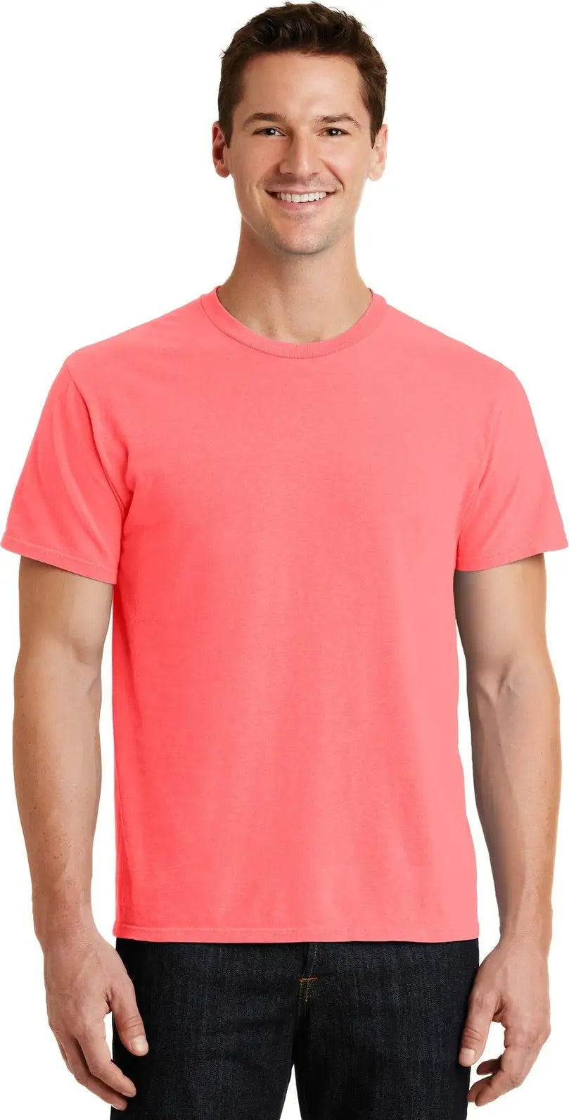 Port & Company Pc099 co Beach Wash Garment-dyed Tee - Neon Coral - Adult s