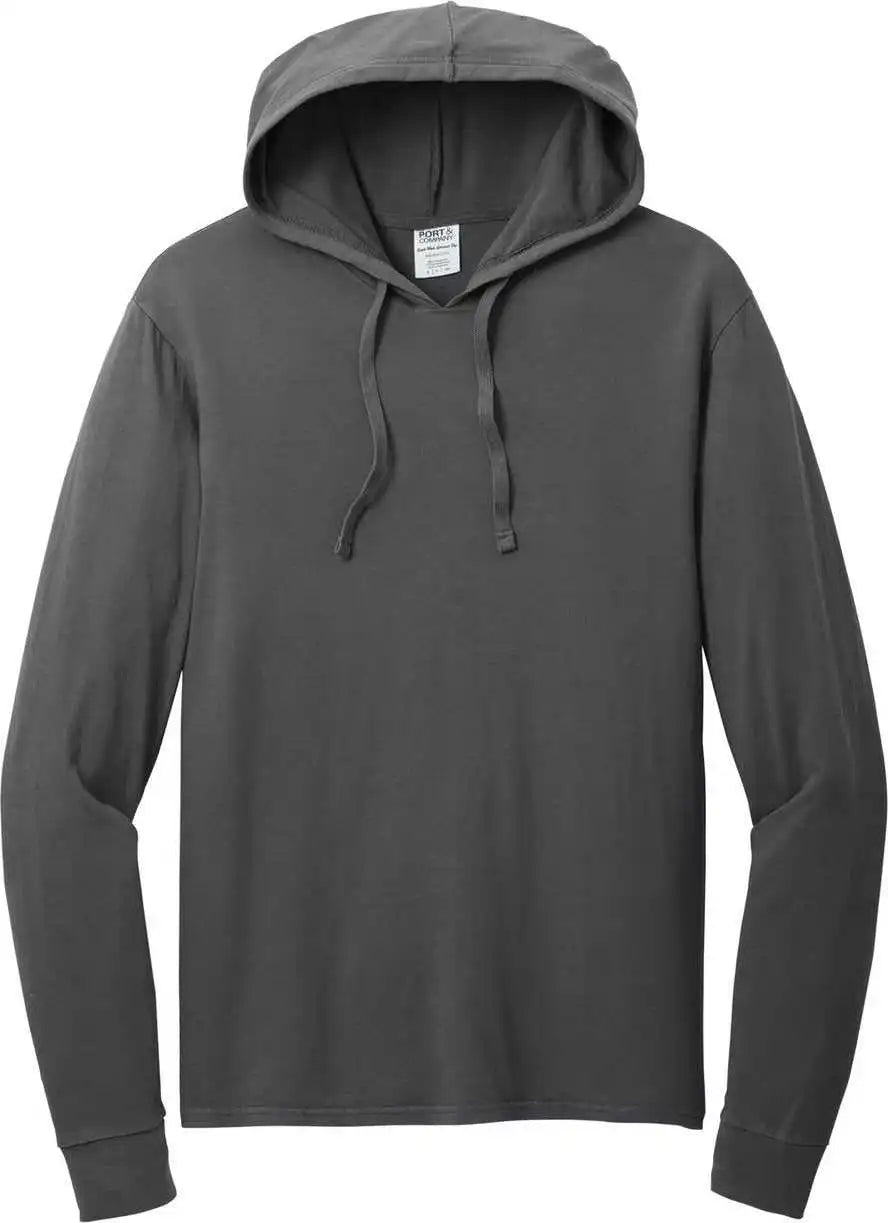 Port & Company Pc099h Beach Wash Garment-dyed Pullover Hooded Tee - Coal
