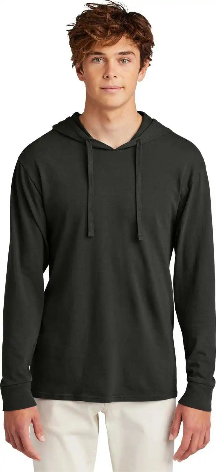 Port &amp; Company Pc099h Beach Wash Garment Dyed Pullover Hooded Tee Black