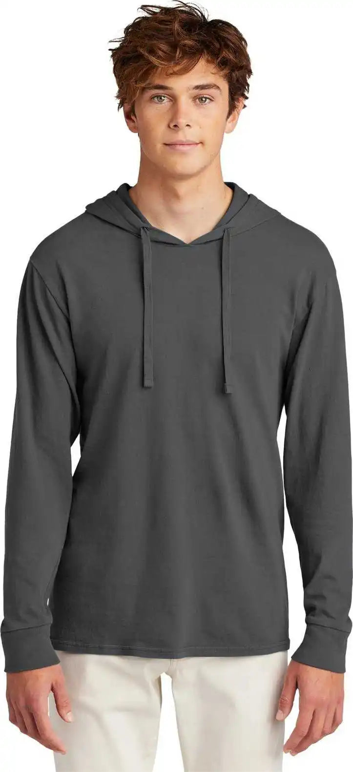 Port & Company Pc099h Beach Wash Garment-dyed Pullover Hooded Tee - Coal