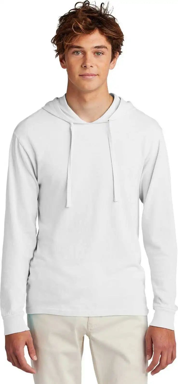 Port &amp; Company Pc099h Beach Wash Garment Dyed Pullover Hooded Tee White