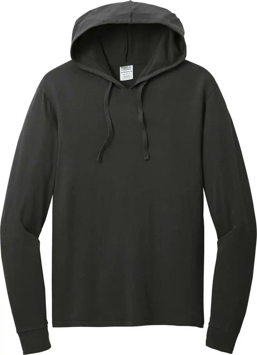 Port &amp; Company Pc099h Beach Wash Garment Dyed Pullover Hooded Tee Black