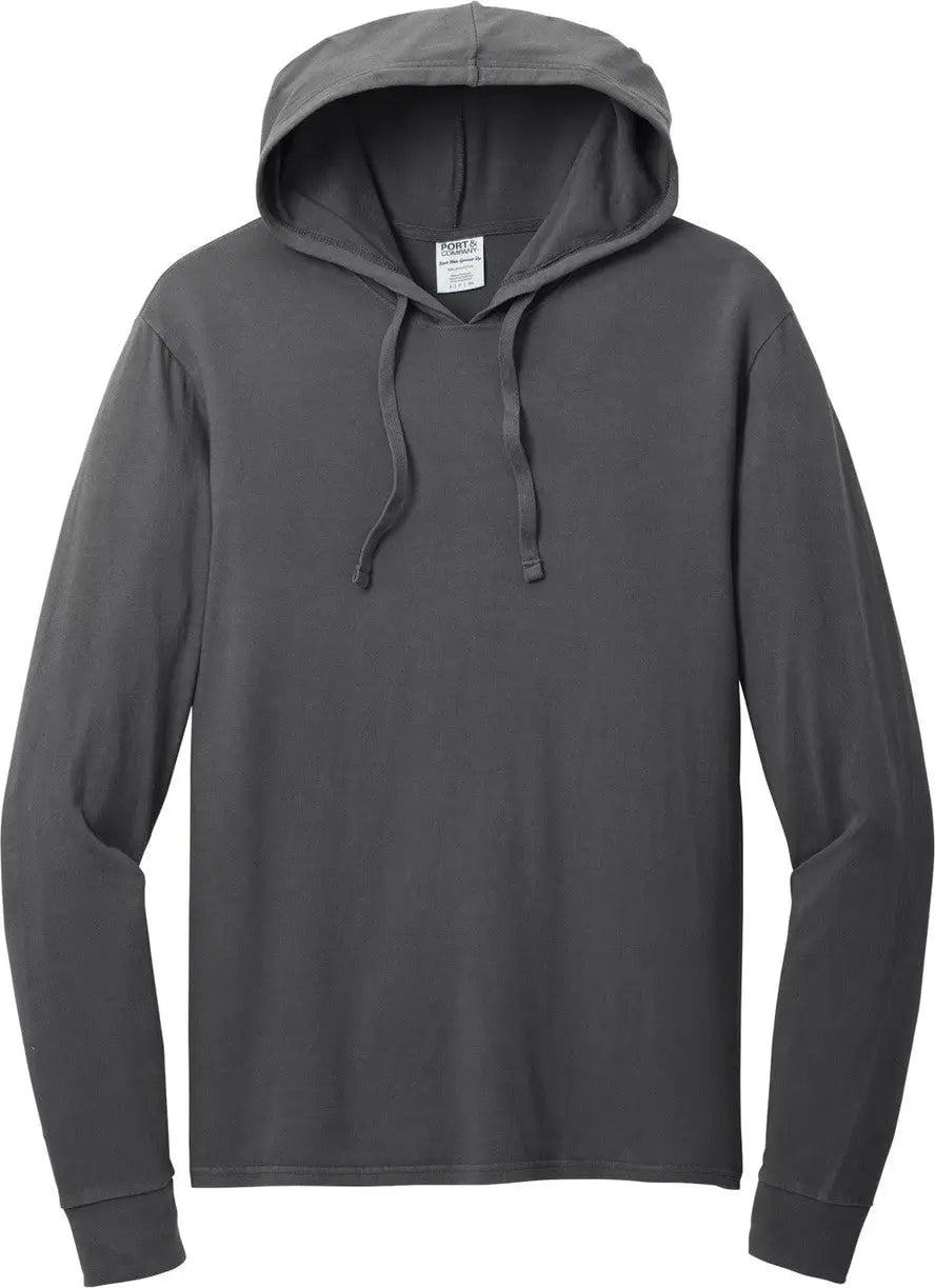 Port & Company Pc099h co Beach Wash Garment-dyed Pullover Hooded Tee - Coal