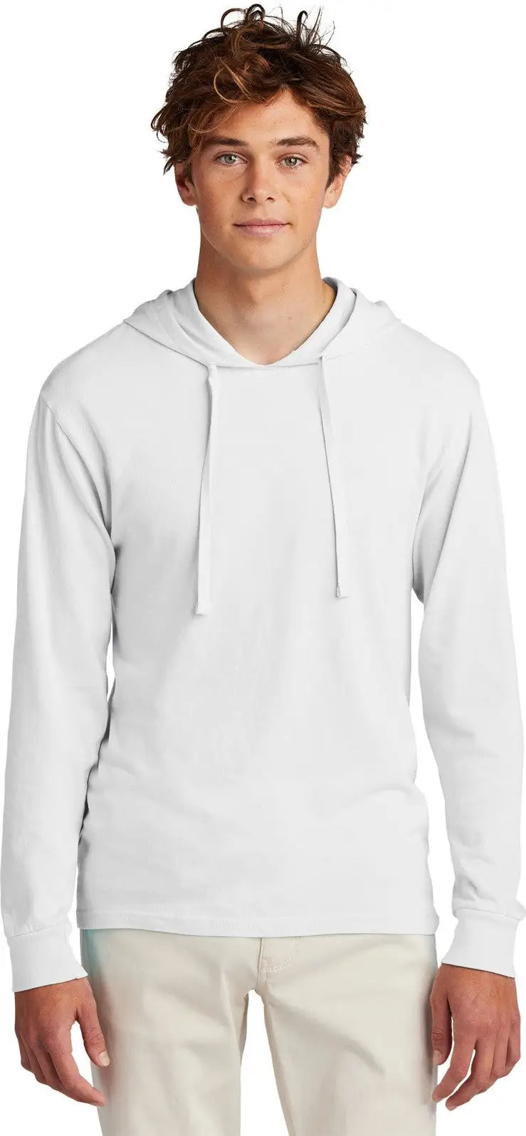 Port & Company Pc099h co Beach Wash Garment-dyed Pullover Hooded Tee - White - Adult s