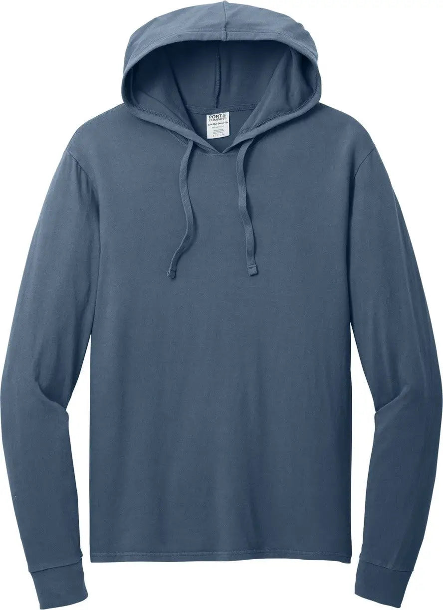 Port & Company Pc099h co Beach Wash Garment-dyed Pullover Hooded Tee - Denim Blue