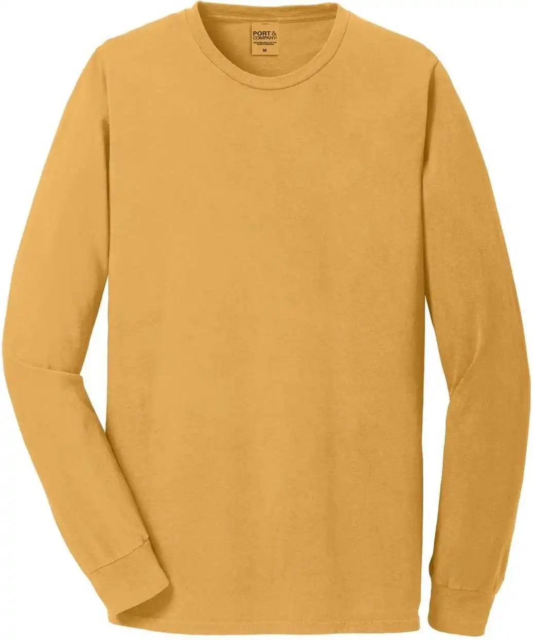 Port &amp; Company Pc099ls Beach Wash Garment Dyed Long Sleeve Tee Dijon