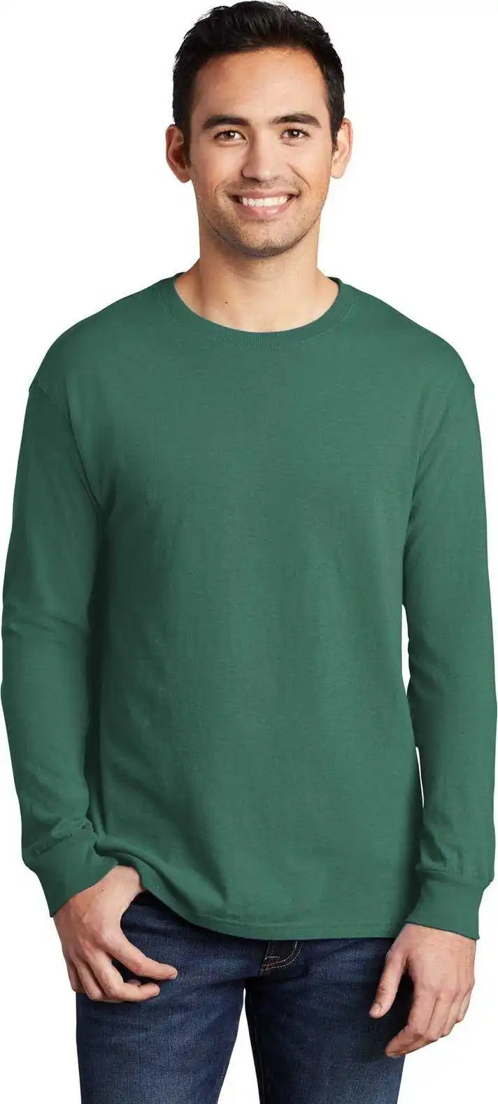 Port & Company Pc099ls Beach Wash Garment-dyed Long Sleeve Tee - Nordicgrn