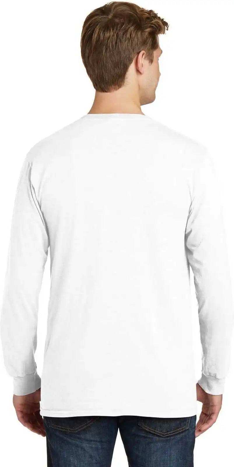 Port & Company Pc099ls Beach Wash Garment Dyed Long Sleeve Tee White