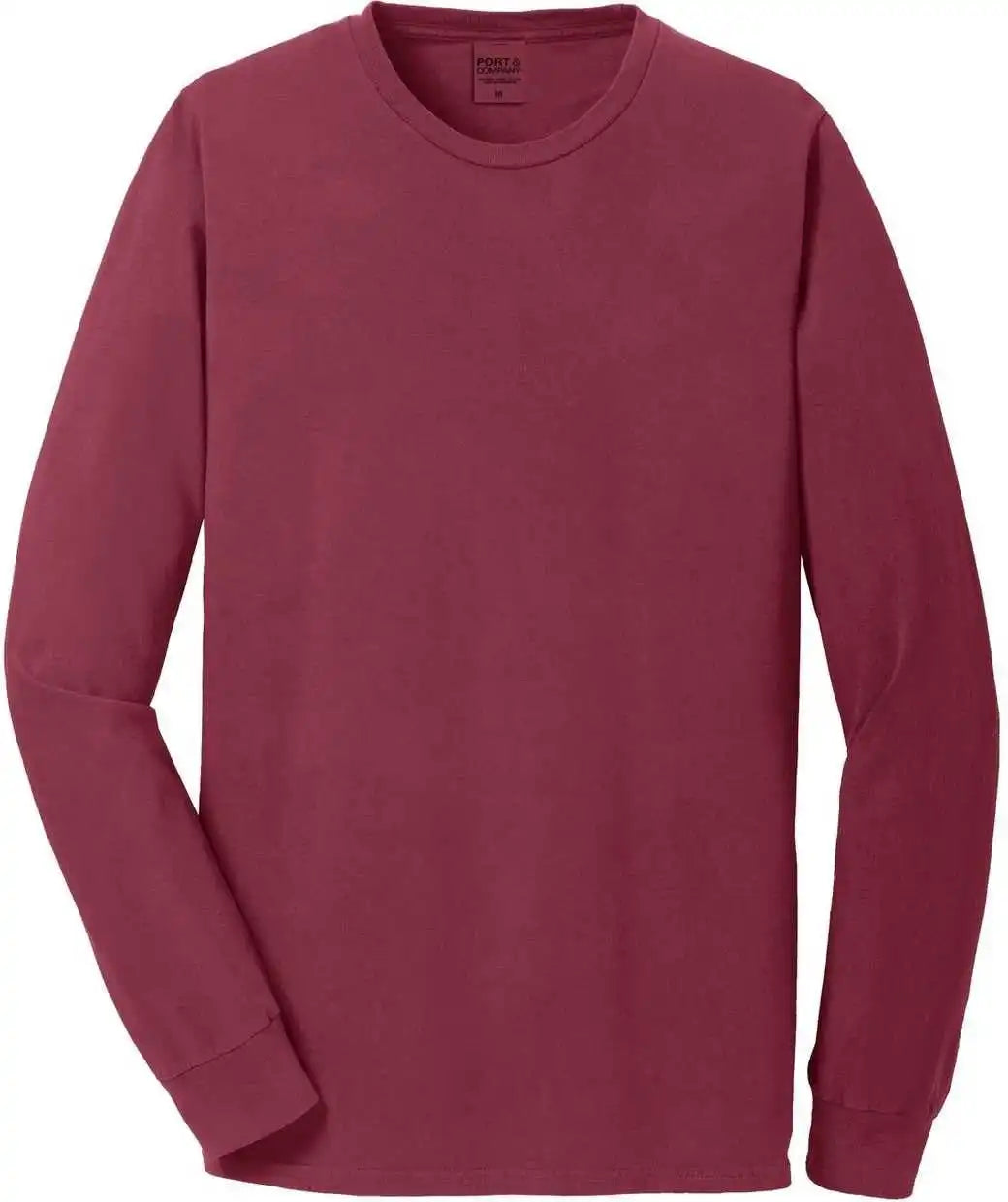 Port &amp; Company Pc099ls Beach Wash Garment Dyed Long Sleeve Tee Merlot