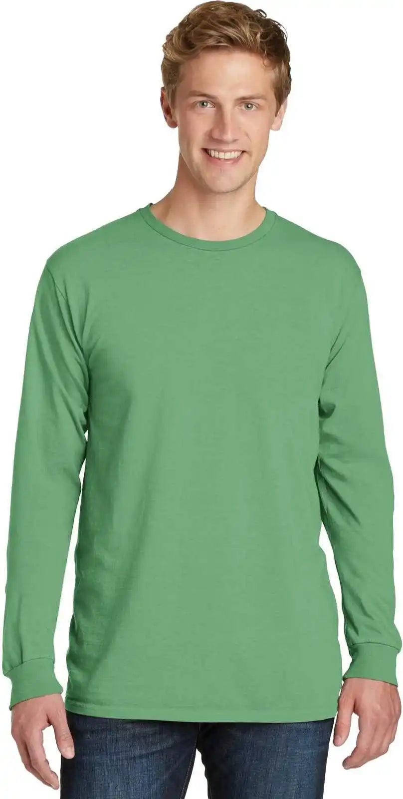Port & Company Pc099ls Beach Wash Garment-dyed Long Sleeve Tee - Safari