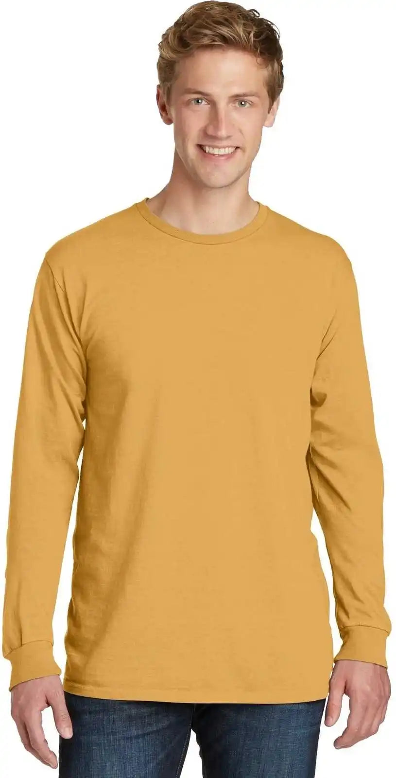 Port & Company Pc099ls Beach Wash Garment Dyed Long Sleeve Tee Dijon
