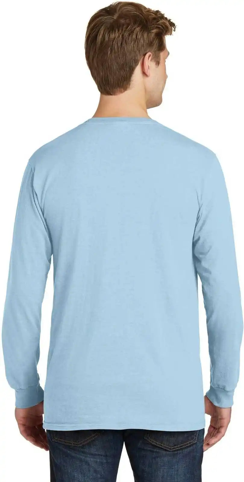 Port &amp; Company Pc099ls Beach Wash Garment Dyed Long Sleeve Tee Glacier