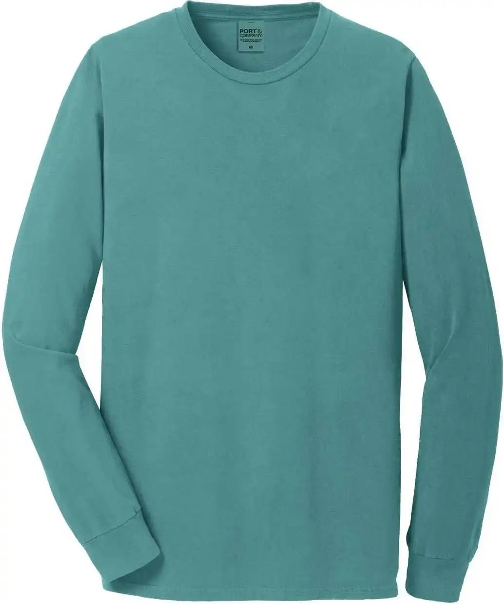 Port &amp; Company Pc099ls Beach Wash Garment Dyed Long Sleeve Tee Peacock