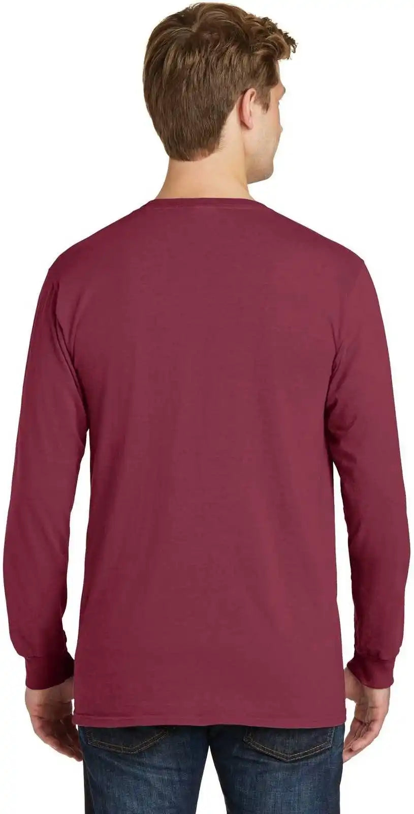 Port & Company Pc099ls Beach Wash Garment Dyed Long Sleeve Tee Merlot
