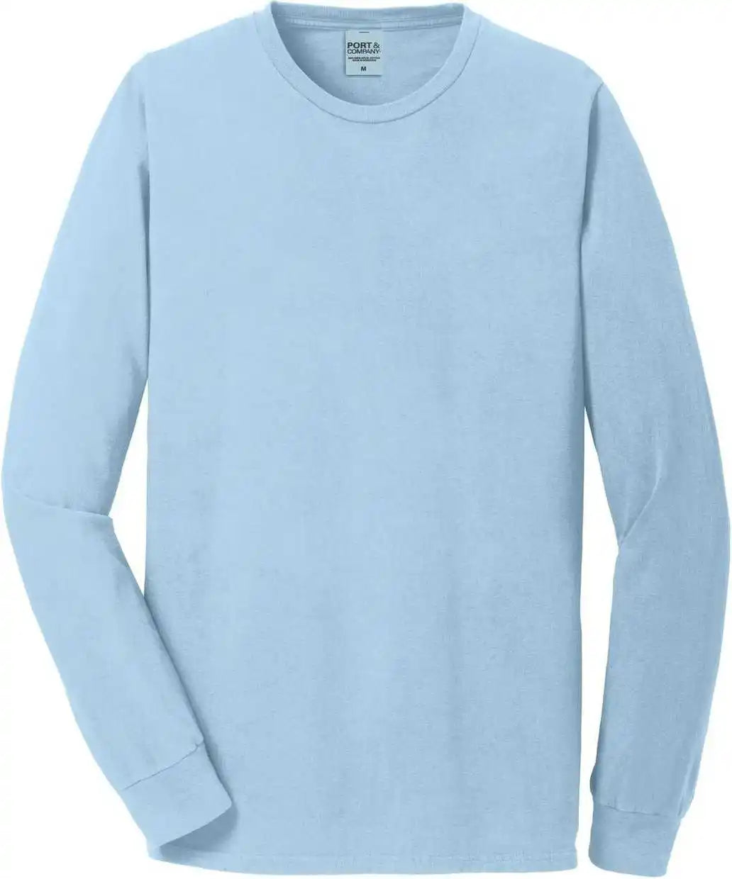 Port &amp; Company Pc099ls Beach Wash Garment Dyed Long Sleeve Tee Glacier