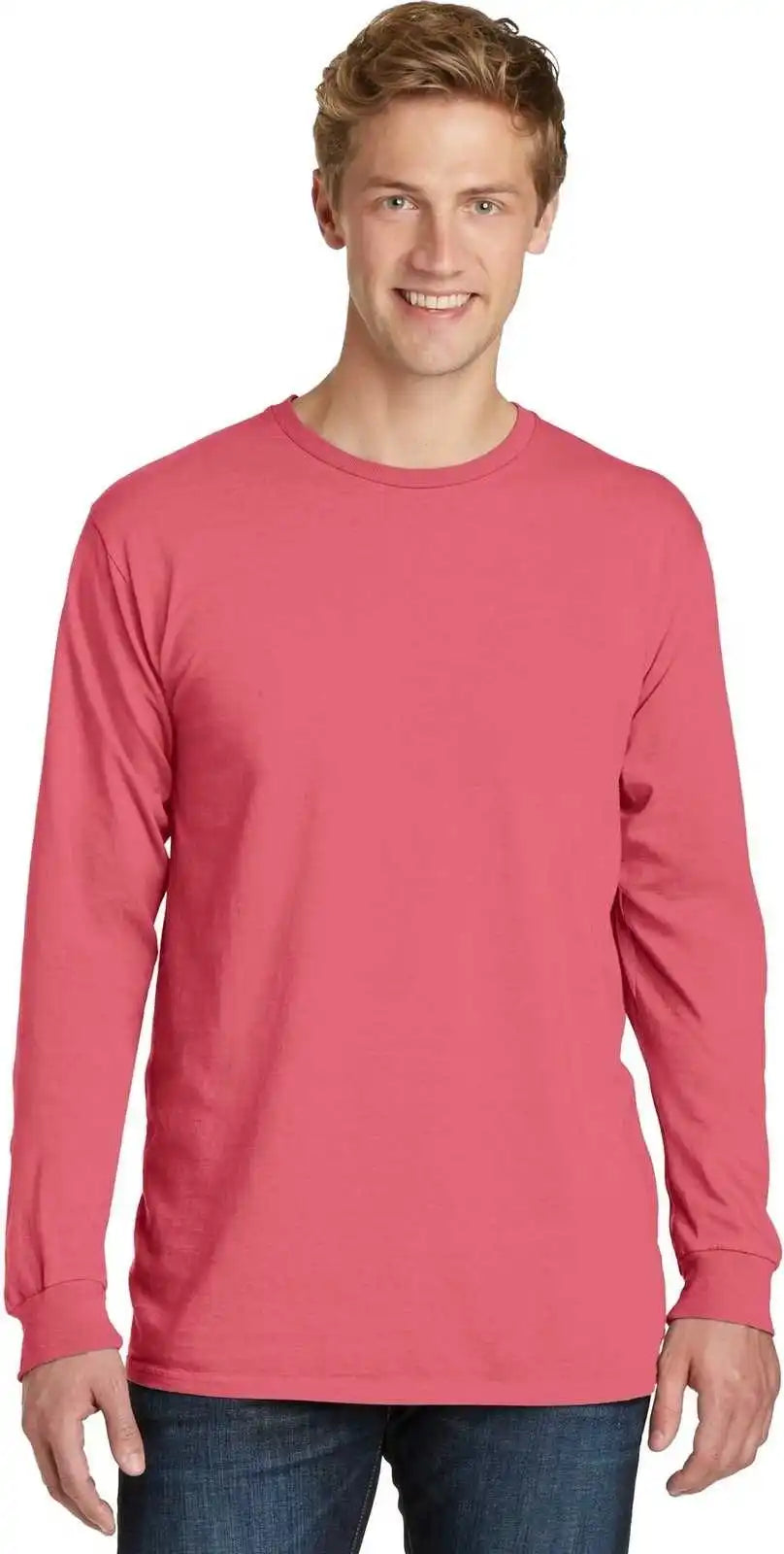 Port & Company Pc099ls Beach Wash Garment Dyed Long Sleeve Tee Fruit Punch