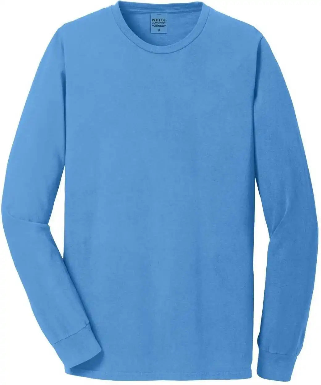 Port &amp; Company Pc099ls Beach Wash Garment Dyed Long Sleeve Tee Blue Moon