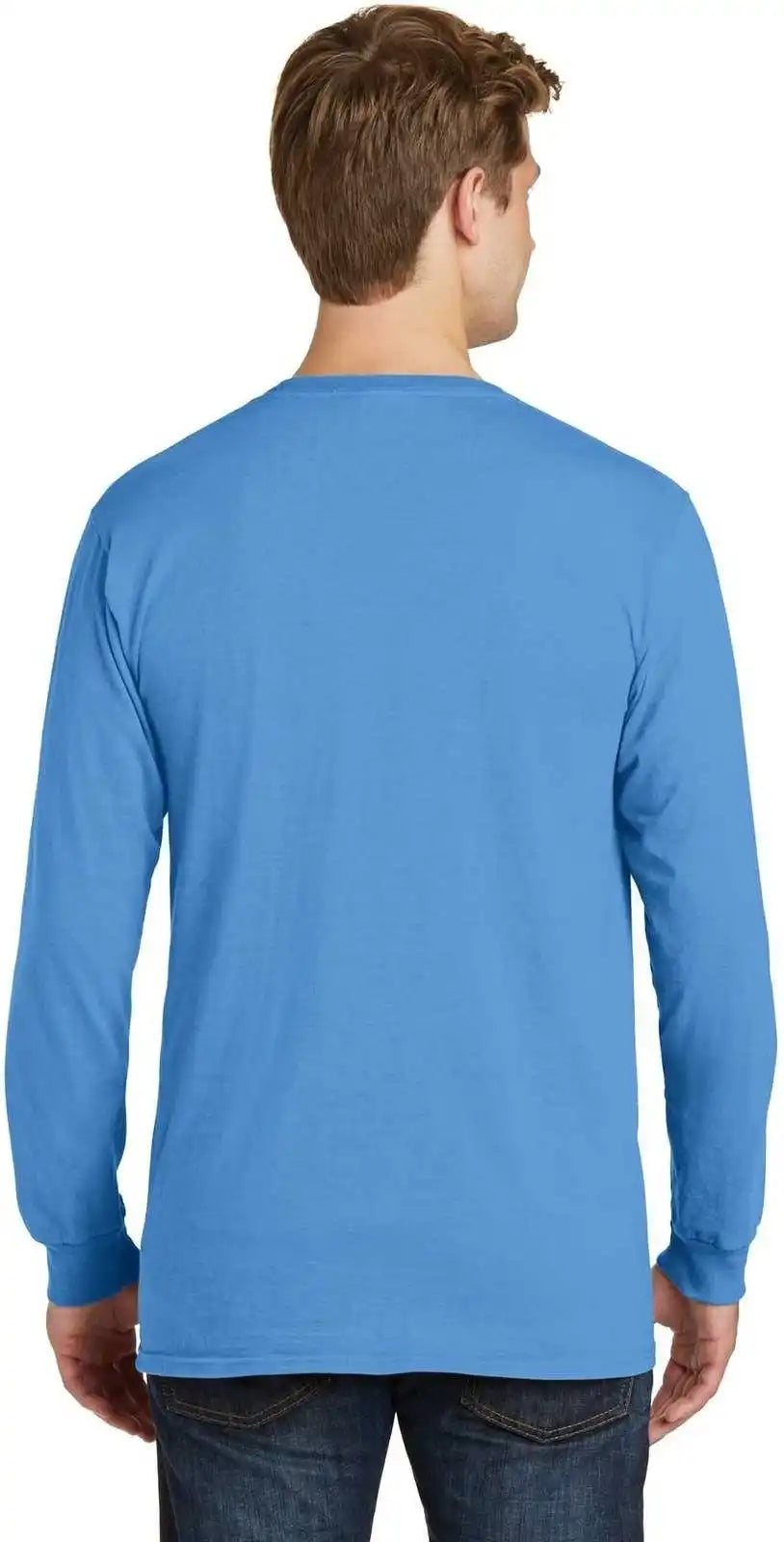 Port & Company Pc099ls Beach Wash Garment Dyed Long Sleeve Tee Blue Moon