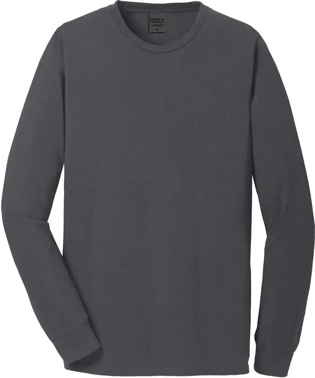 Port &amp; Company Pc099ls Beach Wash Garment-dyed Long Sleeve Tee - Coal