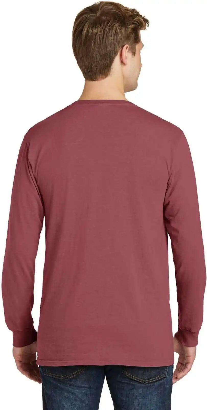 Port & Company Pc099ls Beach Wash Garment Dyed Long Sleeve Tee Red Rock