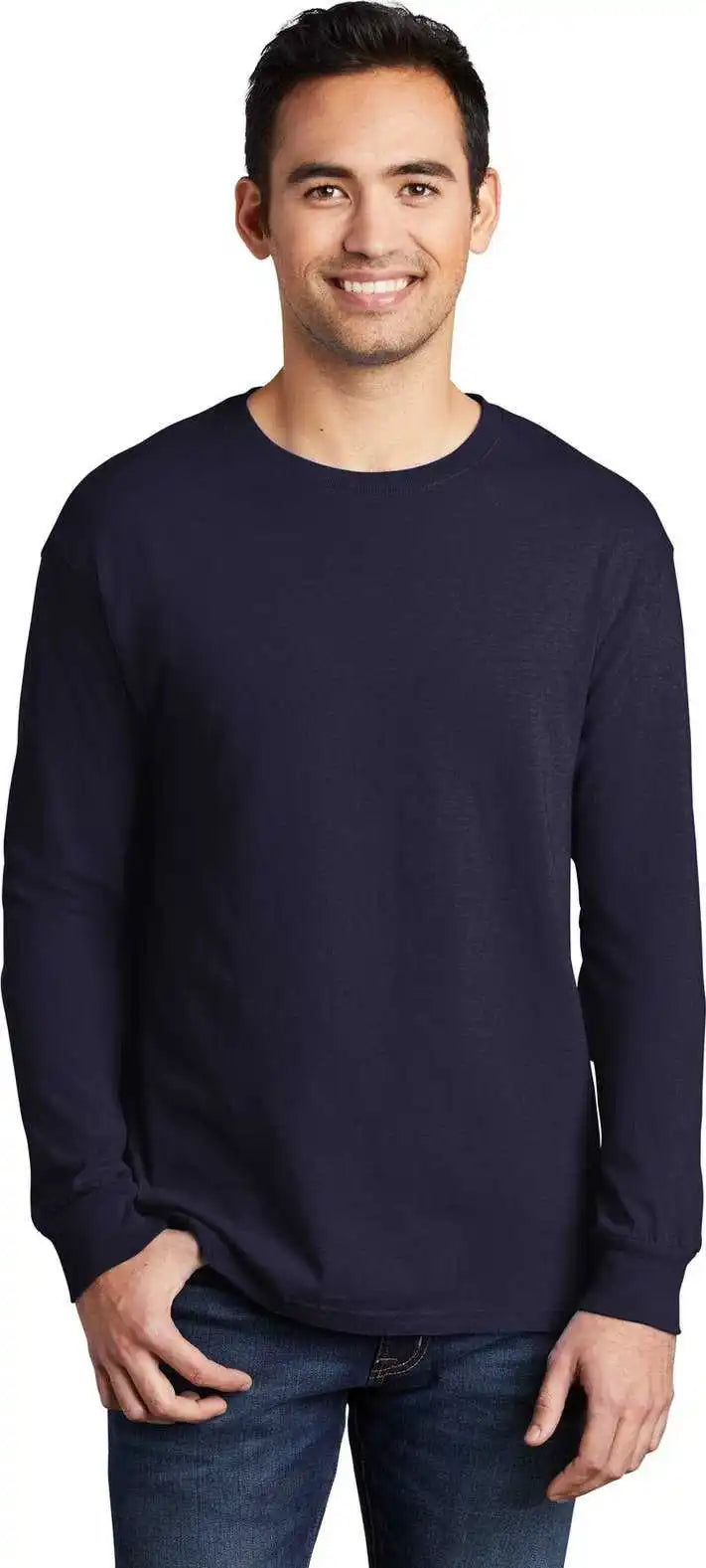 Port & Company Pc099ls Beach Wash Garment-dyed Long Sleeve Tee - True Navy