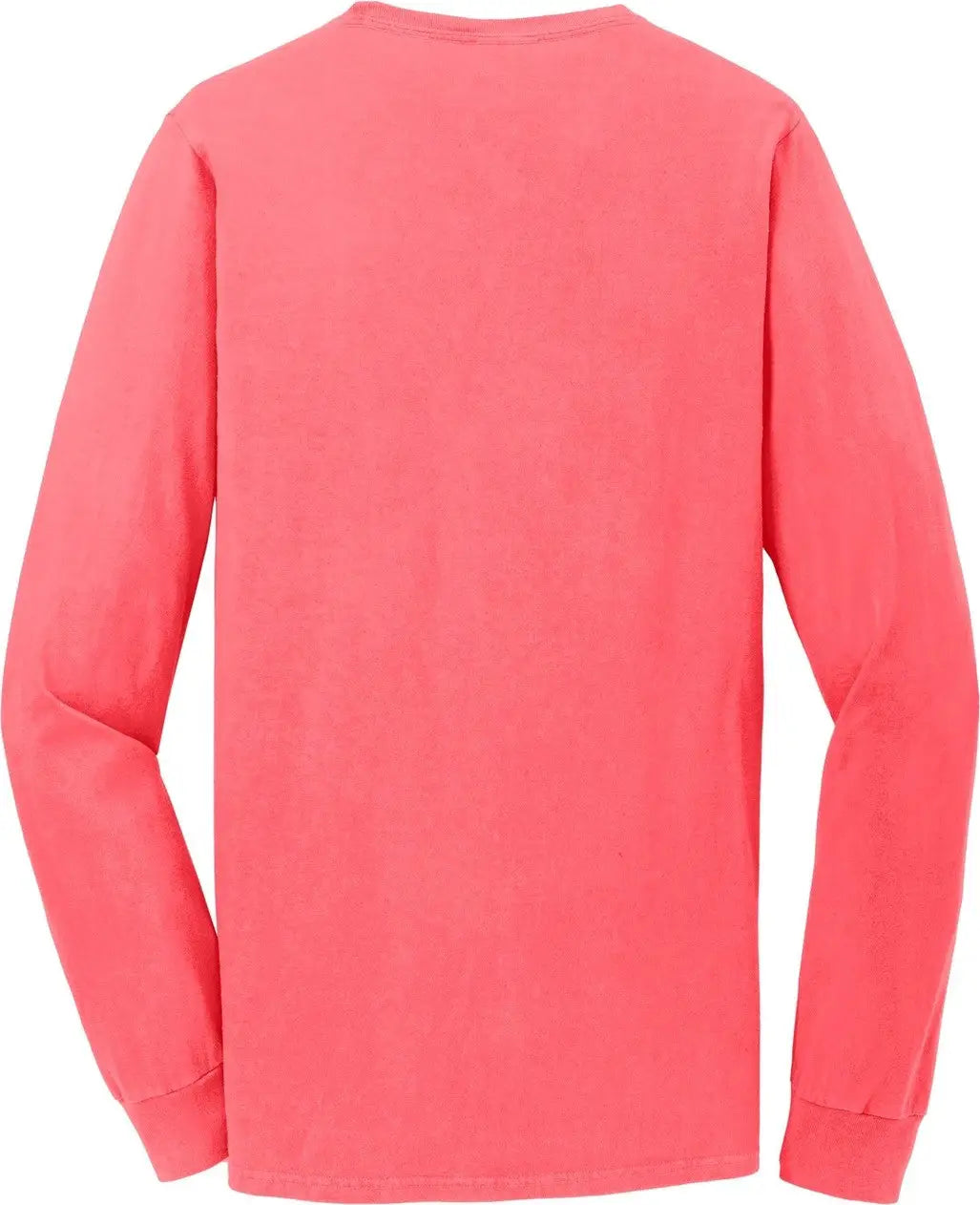 Port & Company Pc099ls co Beach Wash Garment-dyed Long Sleeve Tee - Neon Coral - Adult s