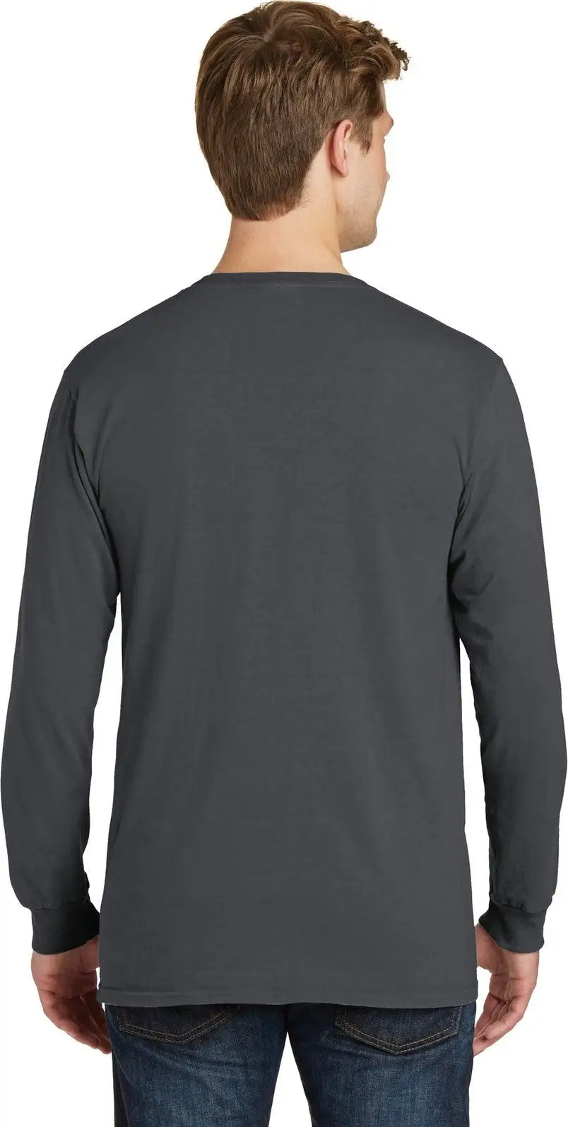 Port & Company Pc099ls co Beach Wash Garment-dyed Long Sleeve Tee - Coal