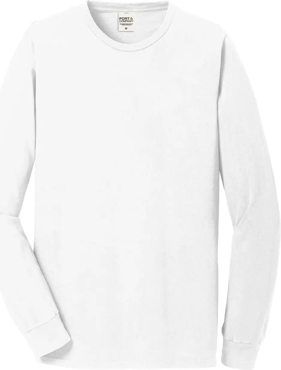 Port & Company Pc099ls co Beach Wash Garment-dyed Long Sleeve Tee - White