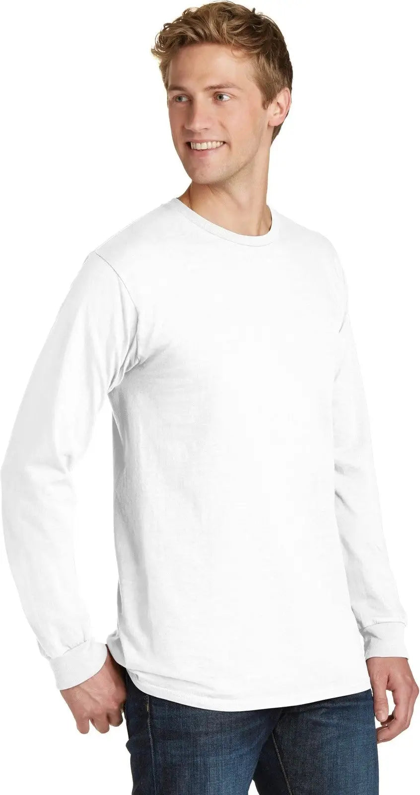 Port & Company Pc099ls co Beach Wash Garment-dyed Long Sleeve Tee - White