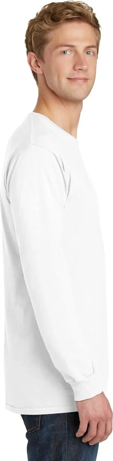 Port & Company Pc099ls co Beach Wash Garment-dyed Long Sleeve Tee - White