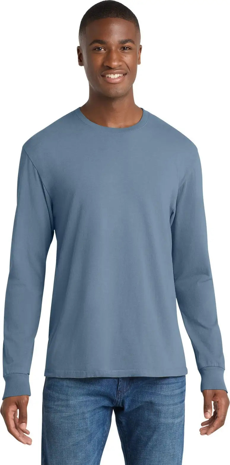 Port & Company Pc099ls co Beach Wash Garment-dyed Long Sleeve Tee - Denim Blue