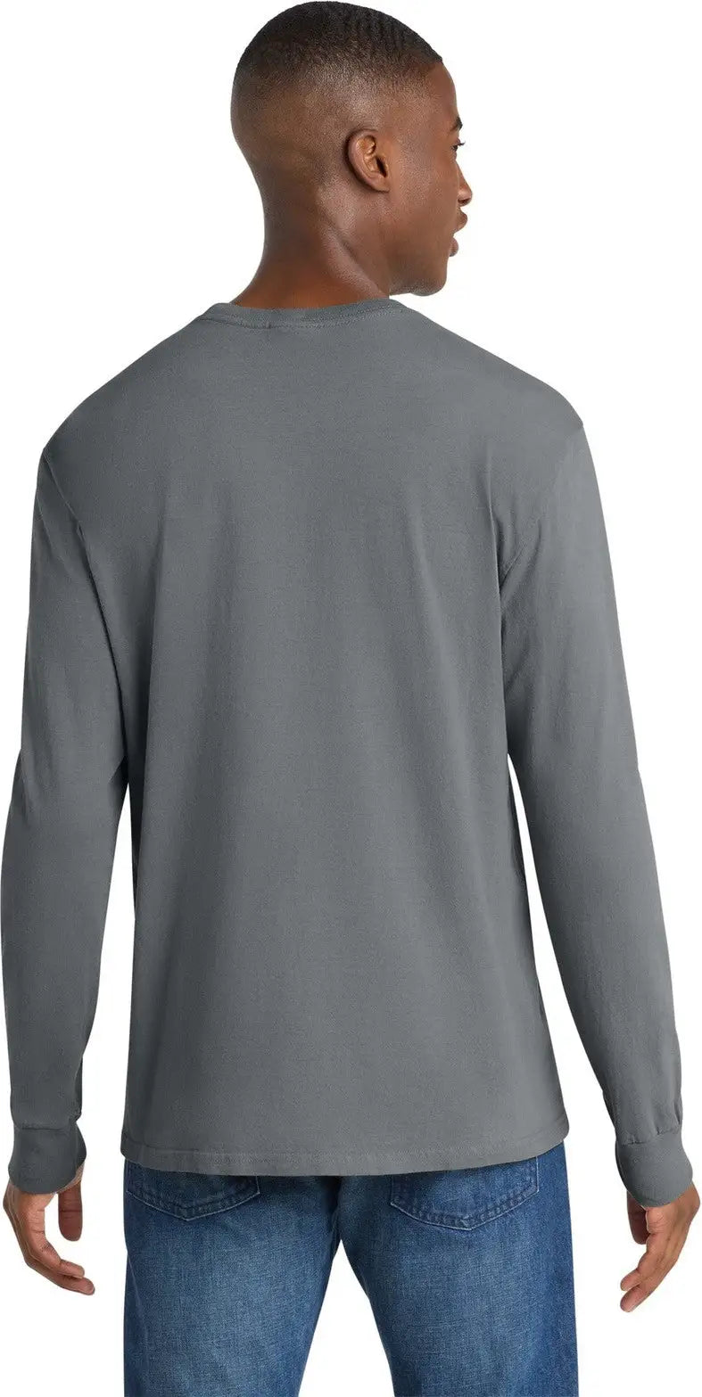 Port & Company Pc099ls co Beach Wash Garment-dyed Long Sleeve Tee - Pewter