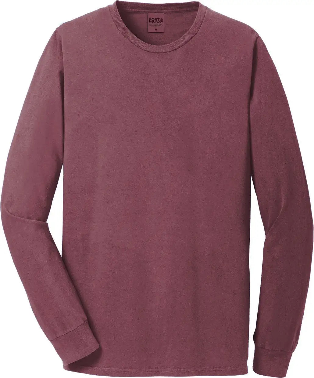 Port & Company Pc099ls co Beach Wash Garment-dyed Long Sleeve Tee - Wineberry