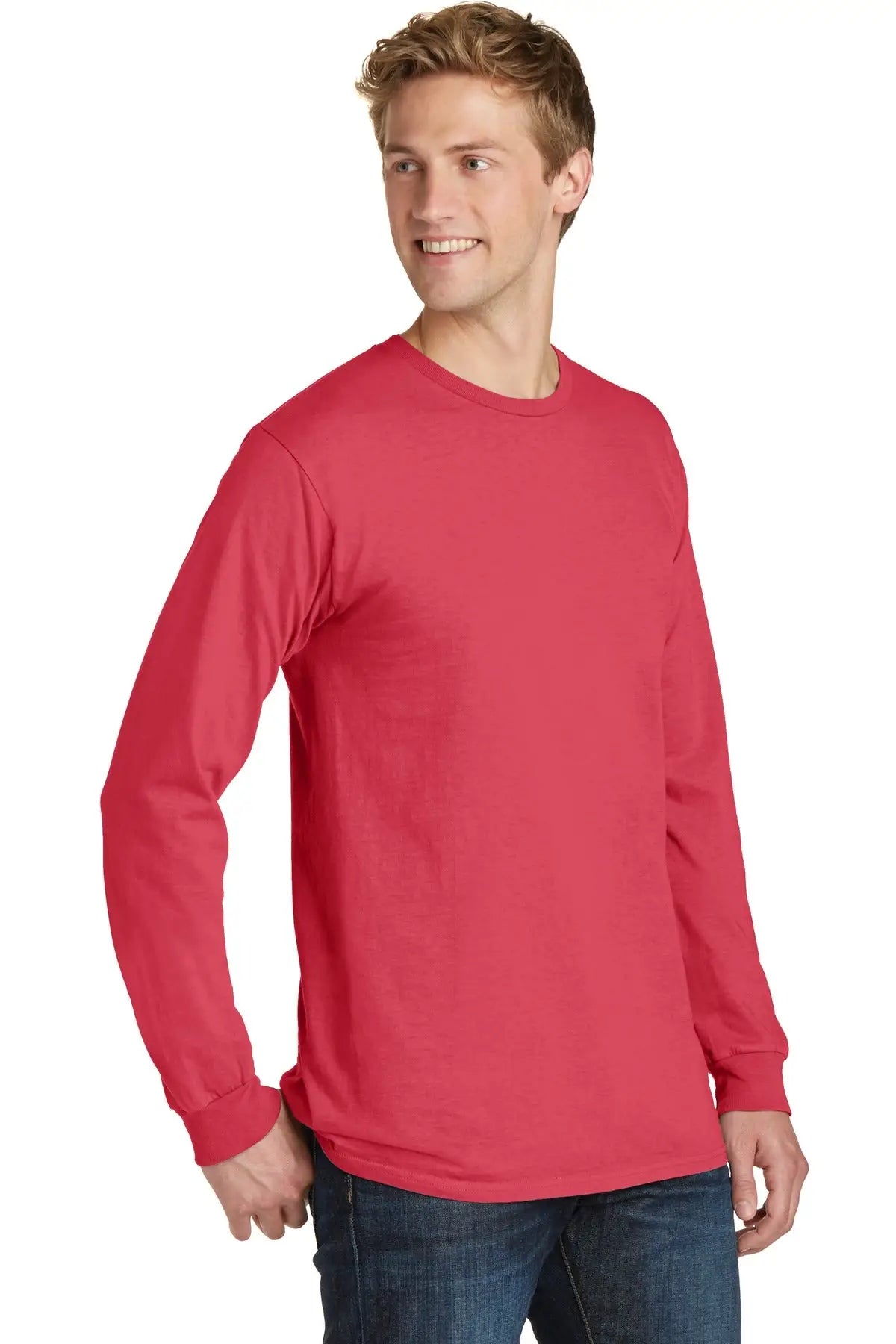 Port & Company Pc099ls co Beach Wash Garment-dyed Long Sleeve Tee - Poppy
