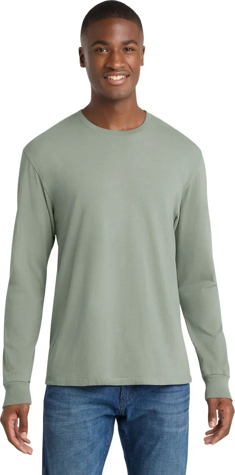 Port & Company Pc099ls co Beach Wash Garment-dyed Long Sleeve Tee - Dove Gray - Adult s