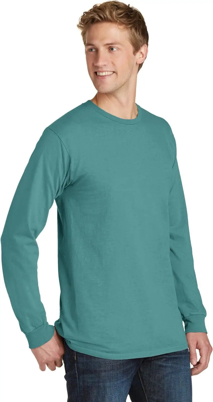Port & Company Pc099ls co Beach Wash Garment-dyed Long Sleeve Tee - Peacock