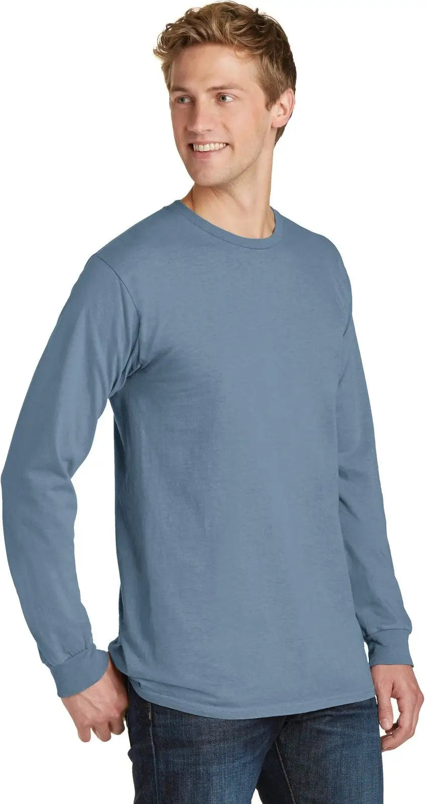 Port & Company Pc099ls co Beach Wash Garment-dyed Long Sleeve Tee - Denim Blue