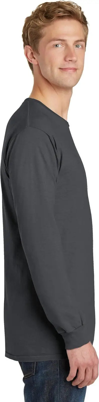 Port & Company Pc099ls co Beach Wash Garment-dyed Long Sleeve Tee - Coal