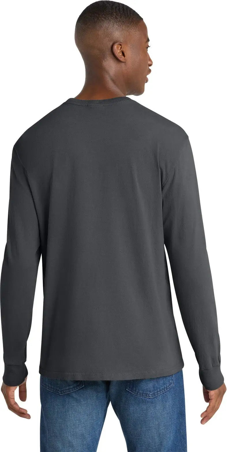 Port & Company Pc099ls co Beach Wash Garment-dyed Long Sleeve Tee - Coal