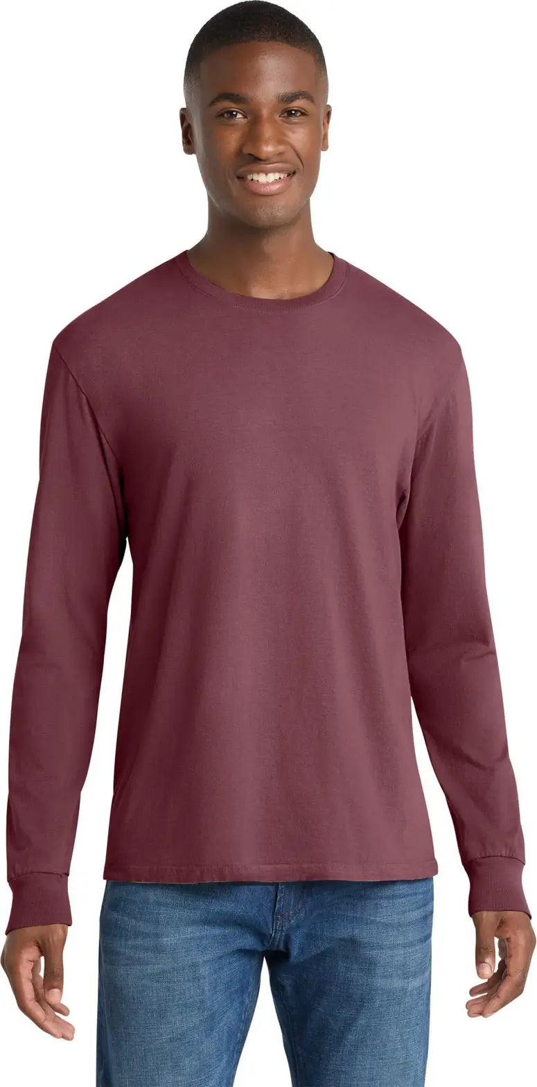 Port & Company Pc099ls co Beach Wash Garment-dyed Long Sleeve Tee - Wineberry - Adult s