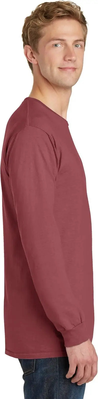 Port & Company Pc099ls co Beach Wash Garment-dyed Long Sleeve Tee - Red Rock