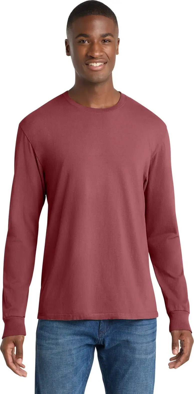 Port & Company Pc099ls co Beach Wash Garment-dyed Long Sleeve Tee - Red Rock