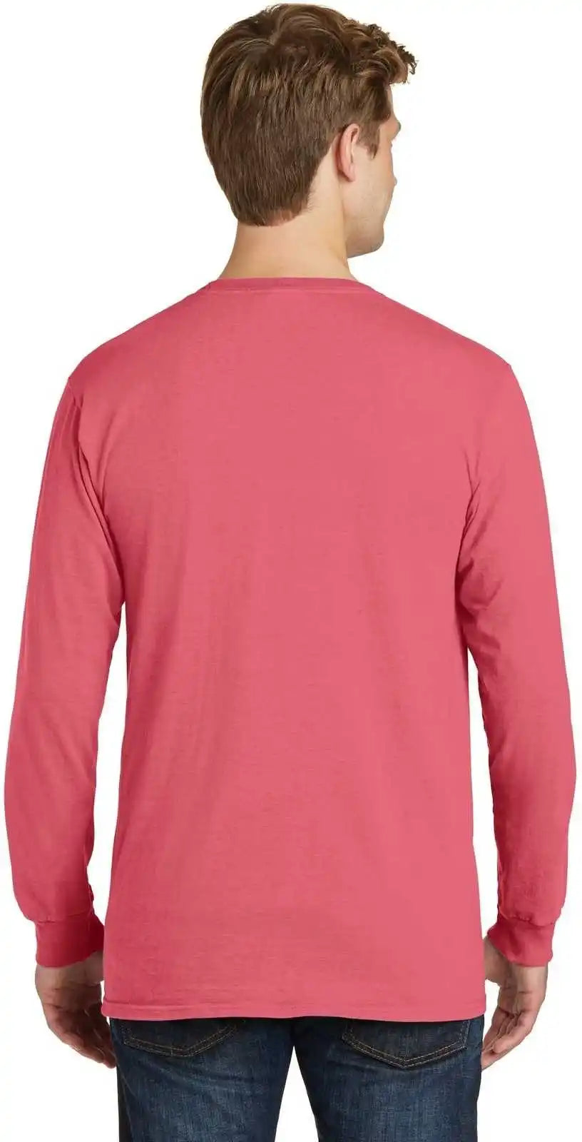 Port & Company Pc099lsp Beach Wash Garment-dyed Long Sleeve Pocket Tee - Fruit Punch